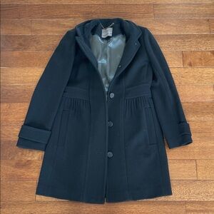 J. Crew Black Double Cloth Coat
